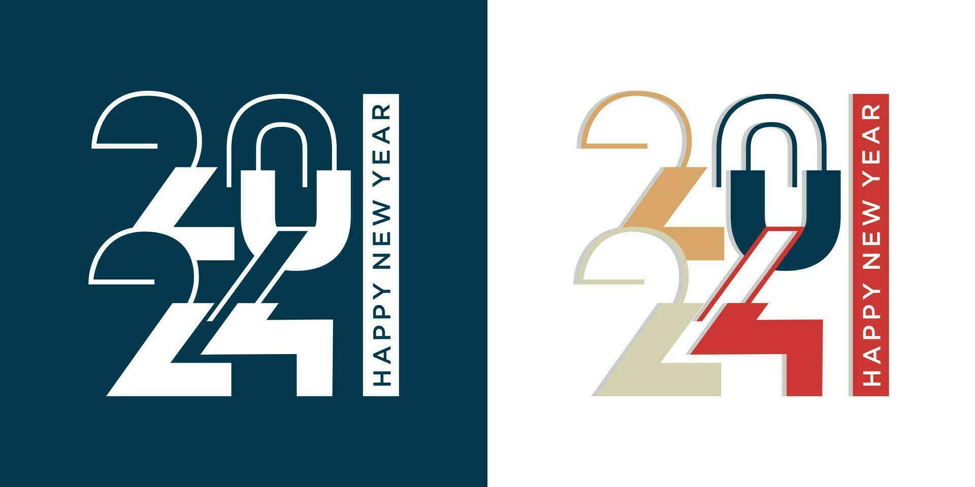 2024 contento nuevo año logo texto diseño. 2024 número diseño modelo. vector ilustración.