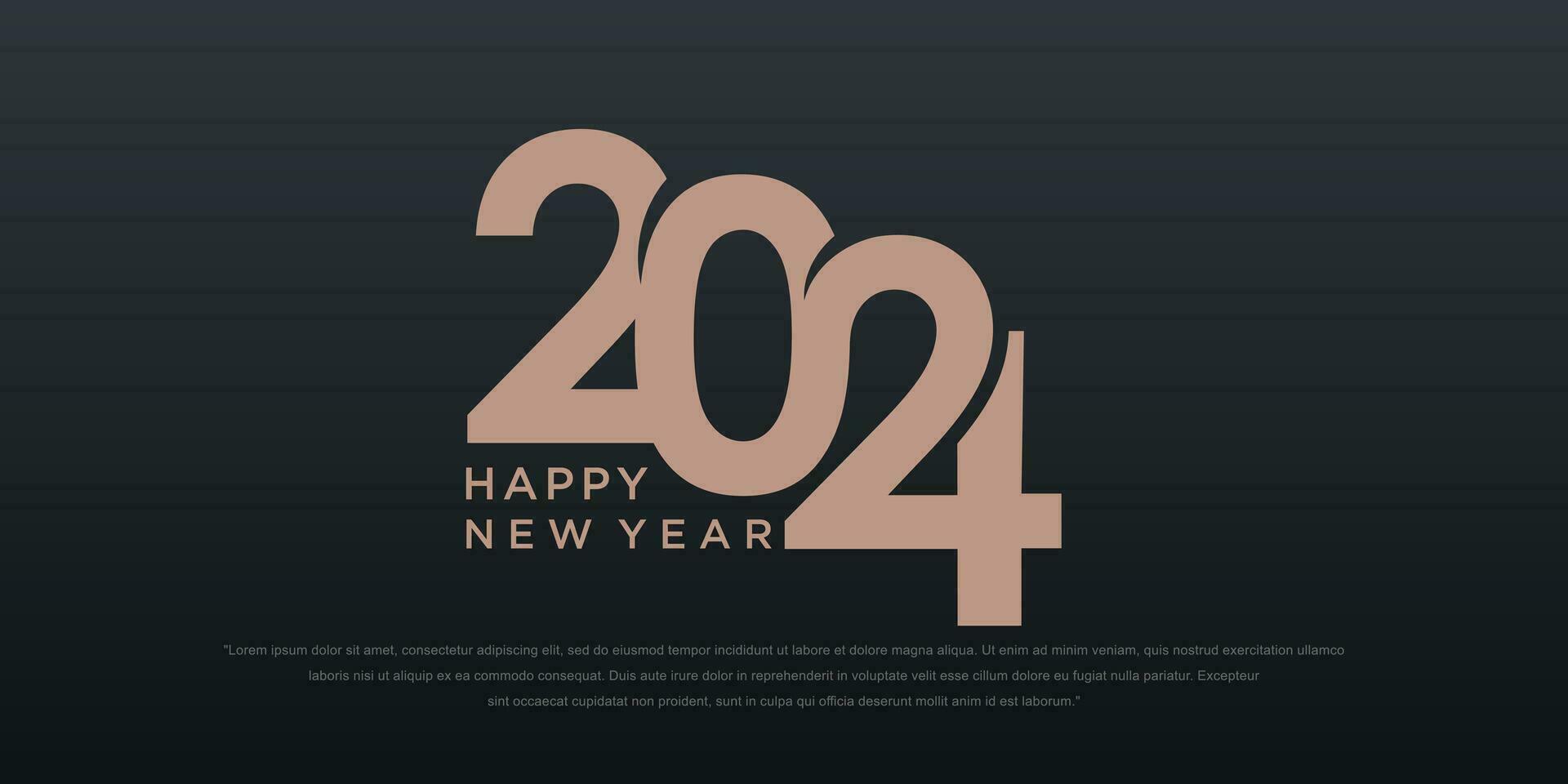 2024 Happy New Year logo text design. 2024 number design template. Vector illustration.