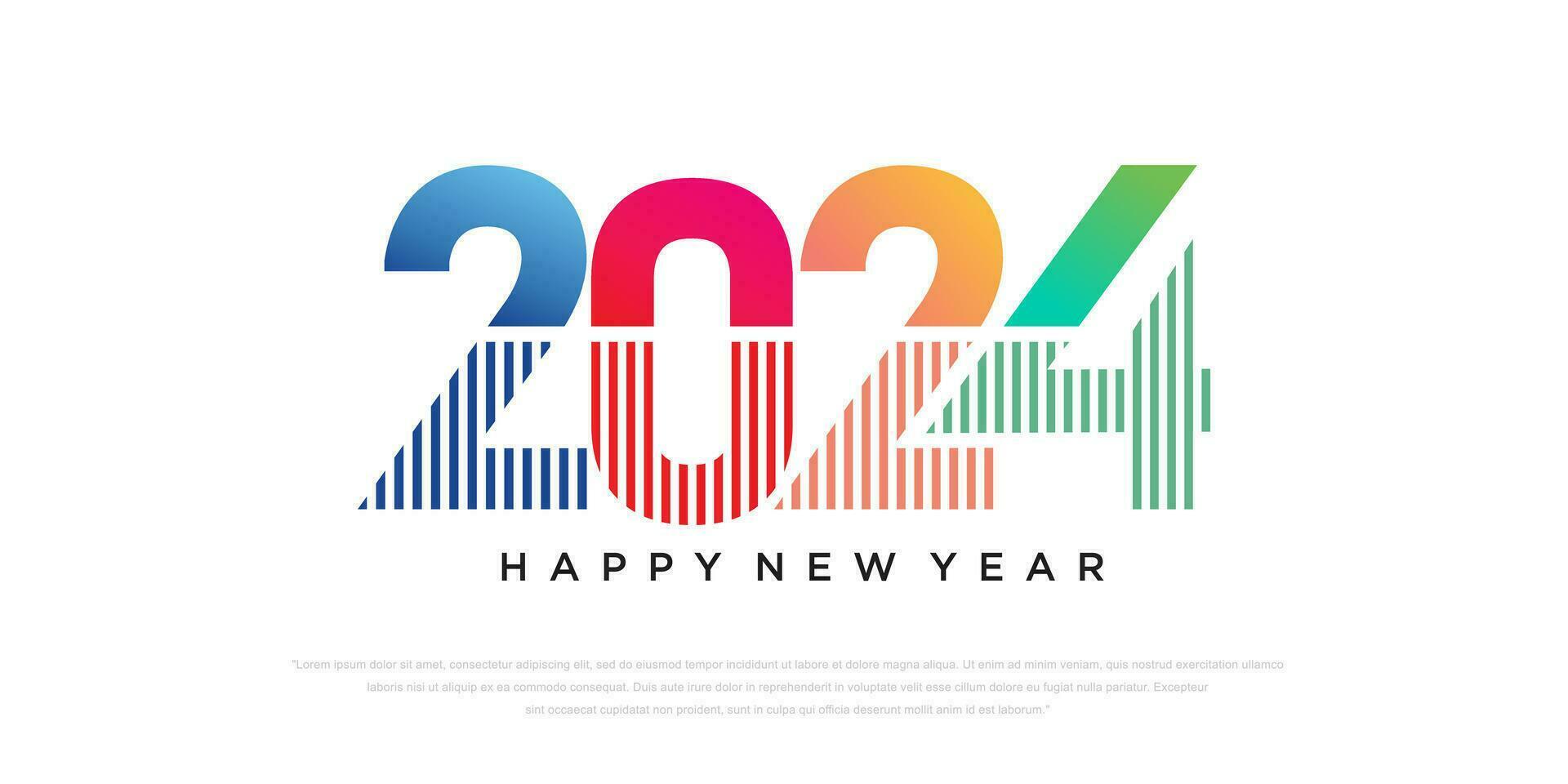 2024 Happy New Year logo text design. 2024 number design template