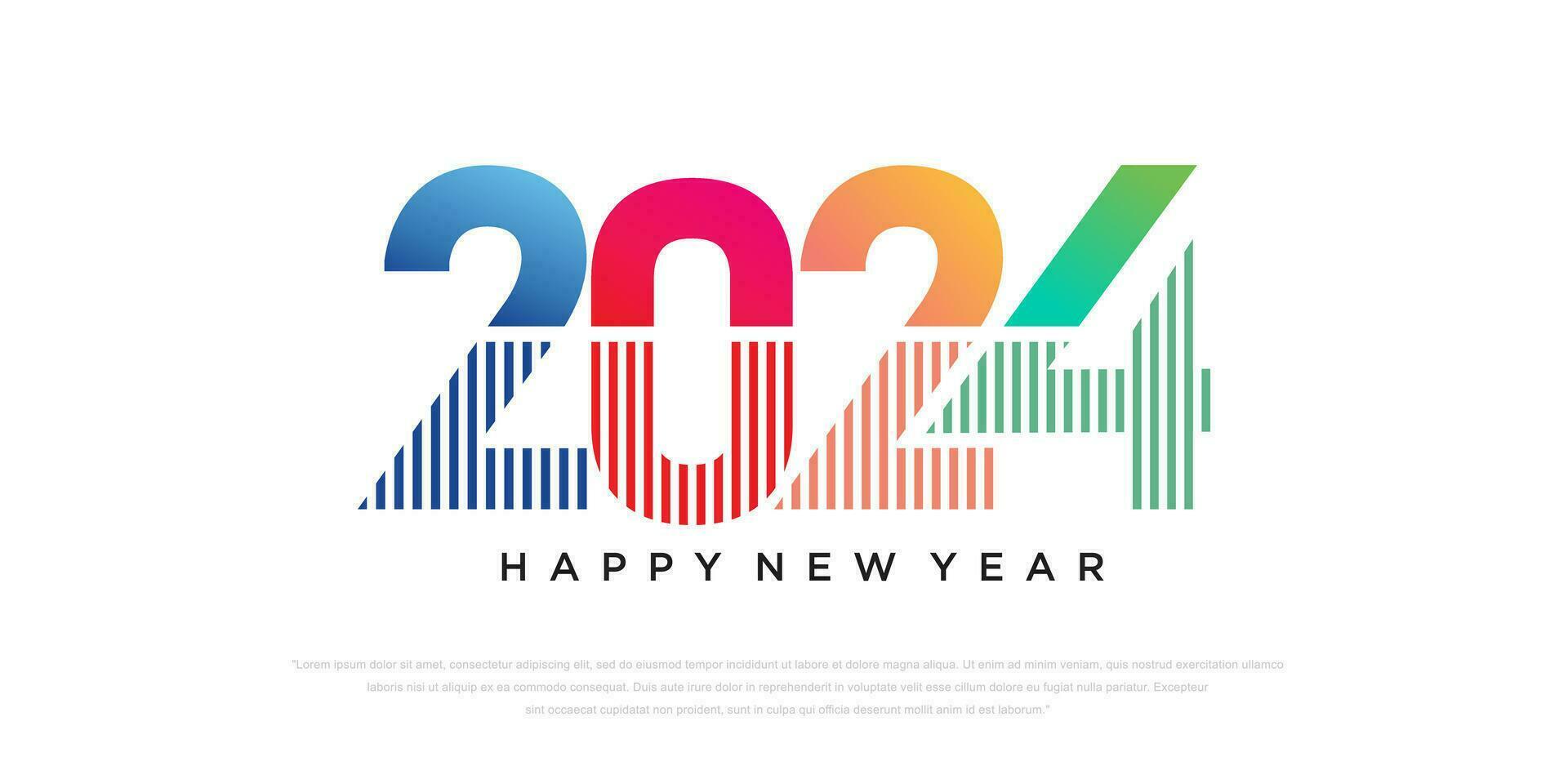 2024 Happy New Year logo text design. 2024 number design template. Vector illustration.