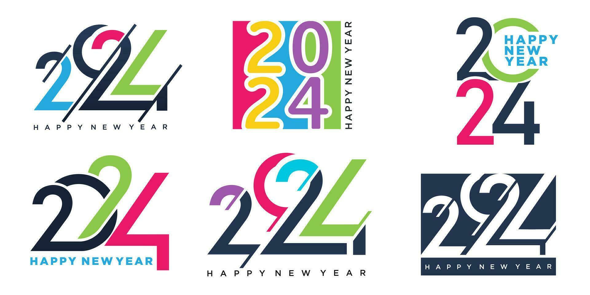 2024 contento nuevo año logo texto diseño. 2024 número diseño modelo. vector ilustración.