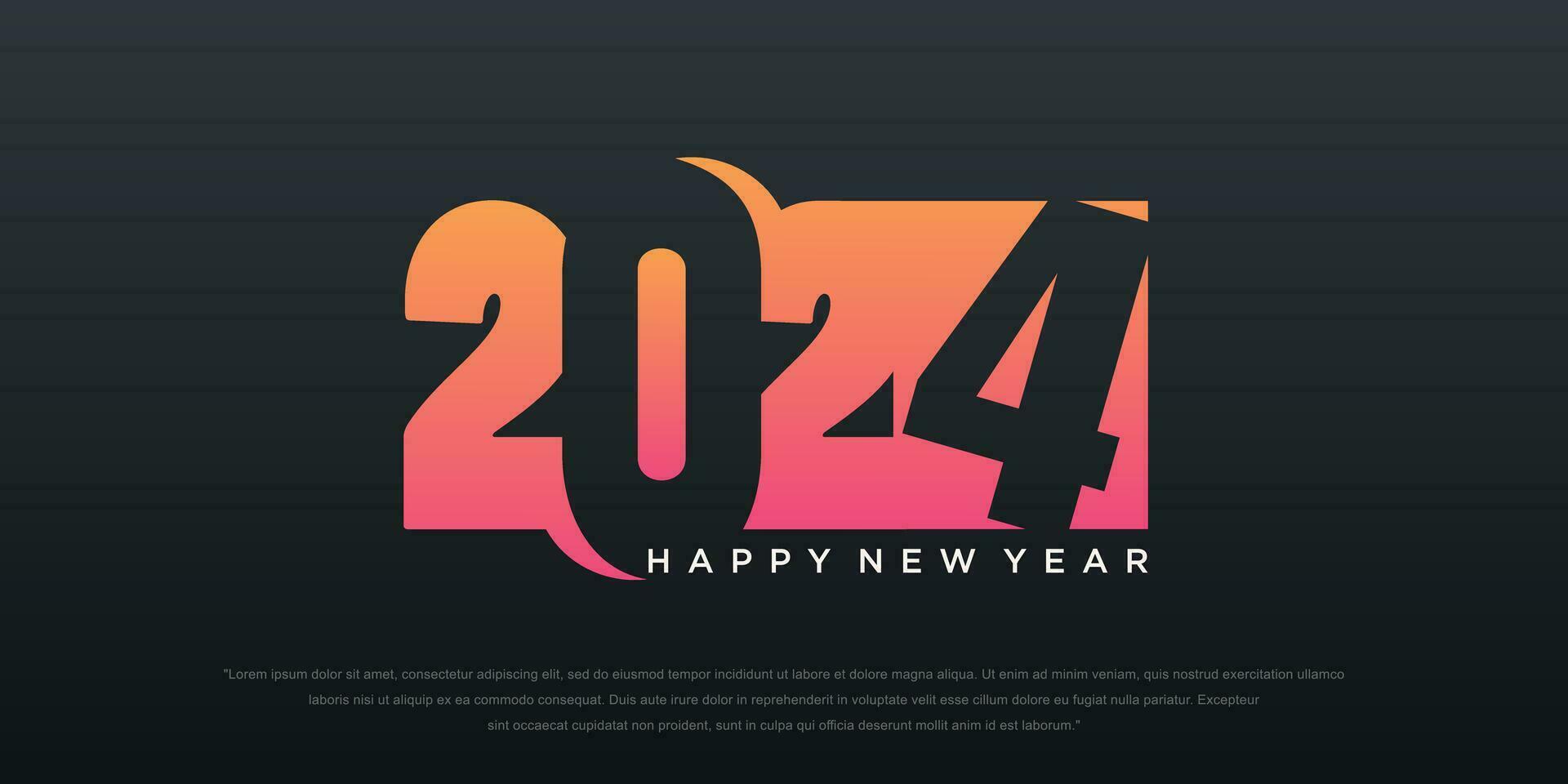 2024 Happy New Year logo text design. 2024 number design template. Vector illustration.