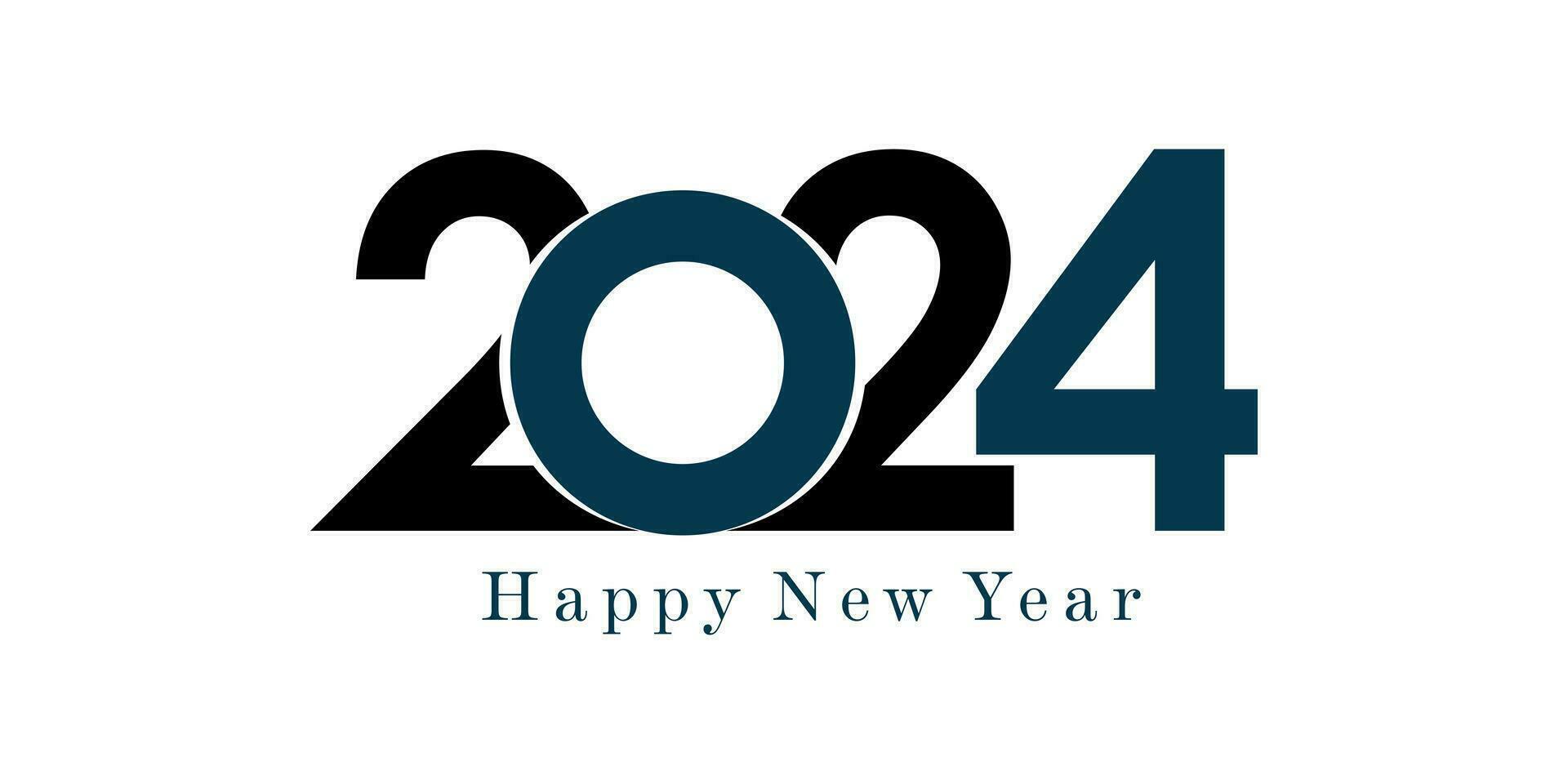 2024 Happy New Year logo text design. 2024 number design template. Vector illustration.