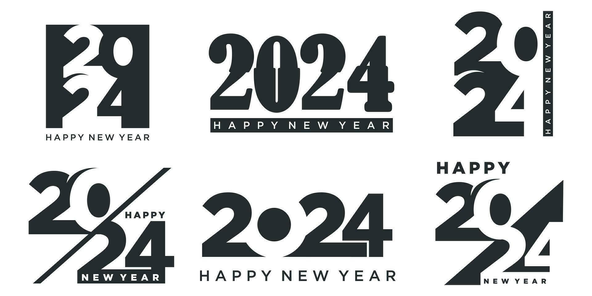 2024 contento nuevo año logo texto diseño. 2024 número diseño modelo. vector ilustración.