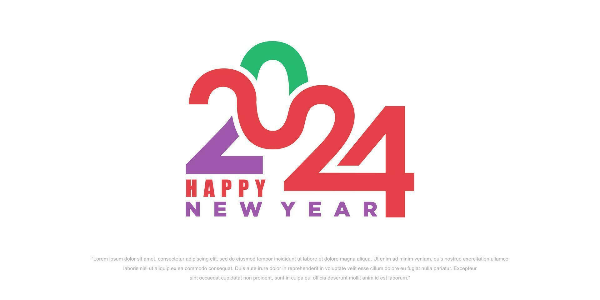 2024 Happy New Year logo text design. 2024 number design template