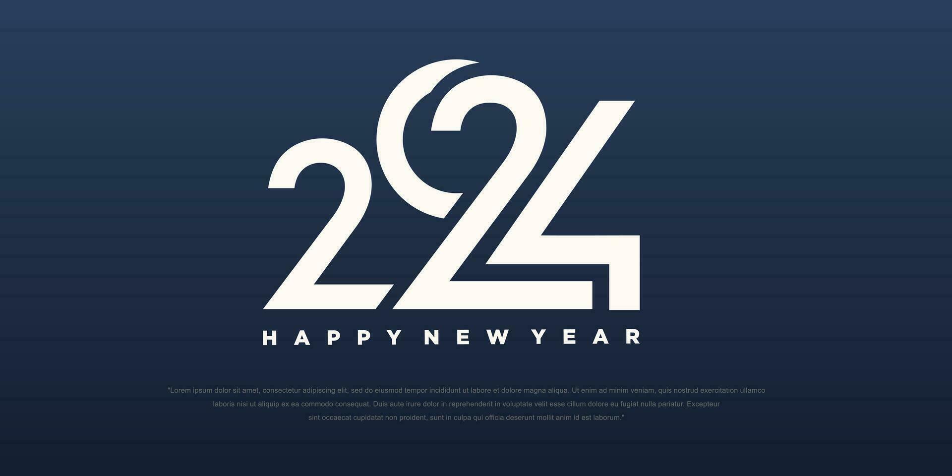 2024 Happy New Year logo text design. 2024 number design template. Vector illustration.