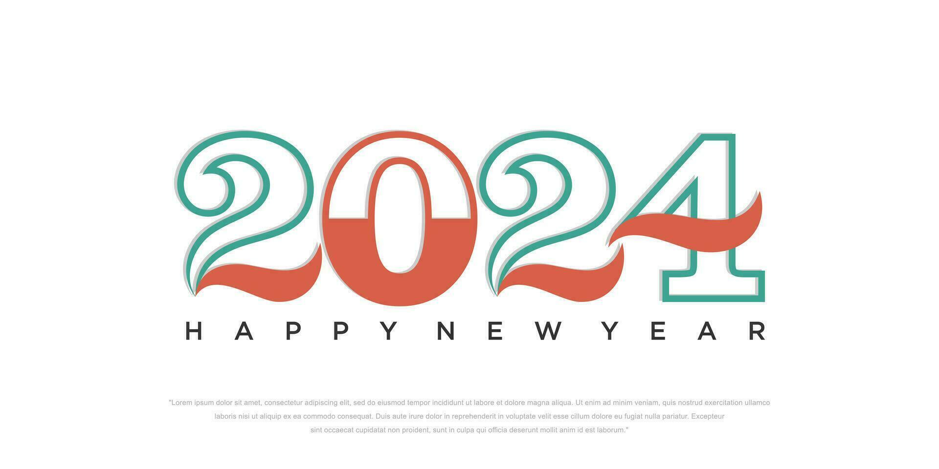 2024 Happy New Year logo text design. 2024 number design template. Vector illustration.