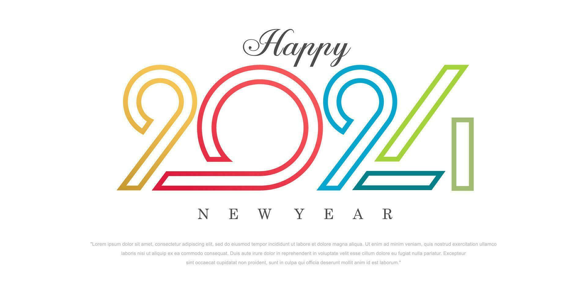 2024 Happy New Year logo text design. 2024 number design template. Vector illustration.
