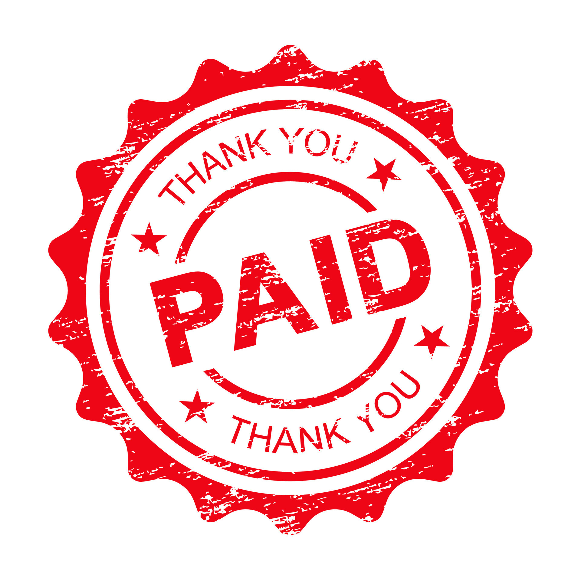 Paid and thank you sign or stamp Stock Vector