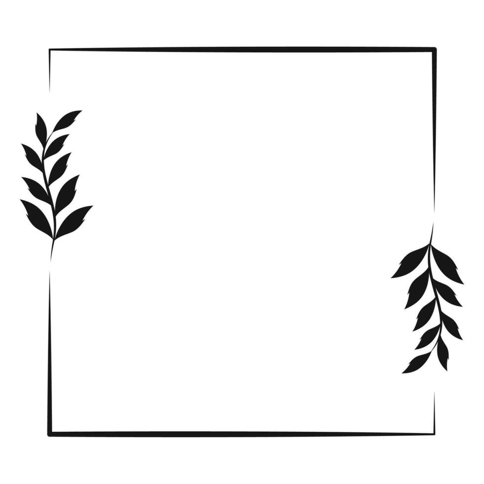 Square frame with floral ornament vector ilustration