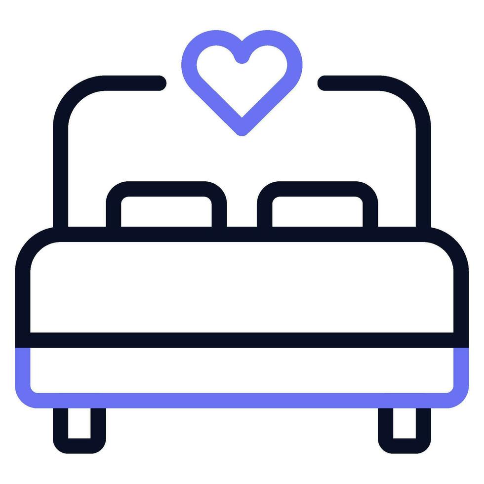 cama y almohada íconos vector