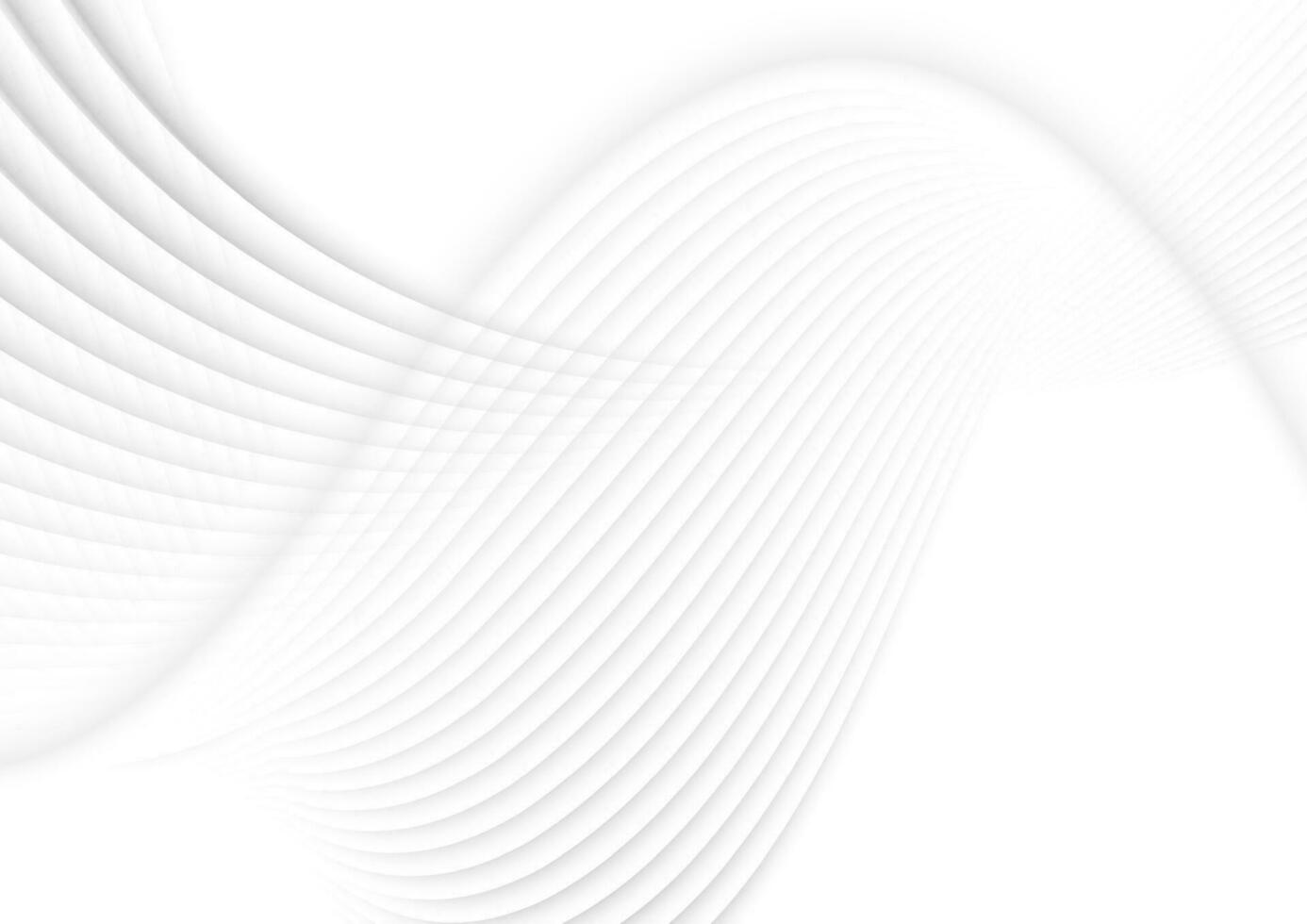 Grey white smooth refracted waves abstract background vector