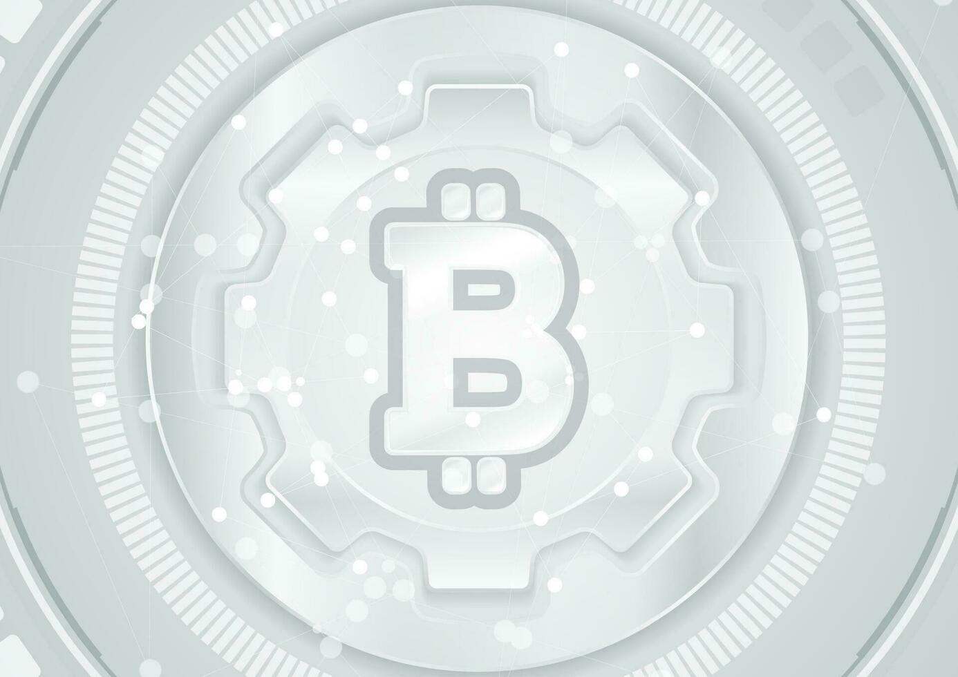 Abstract technology background with bitcoin emblem vector