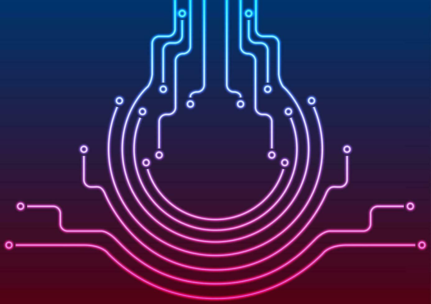 Abstract blue purple neon circuit board lines background vector