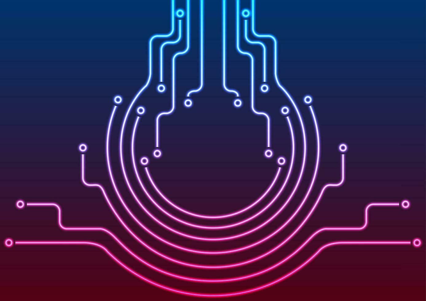 Abstract blue purple neon circuit board lines background vector