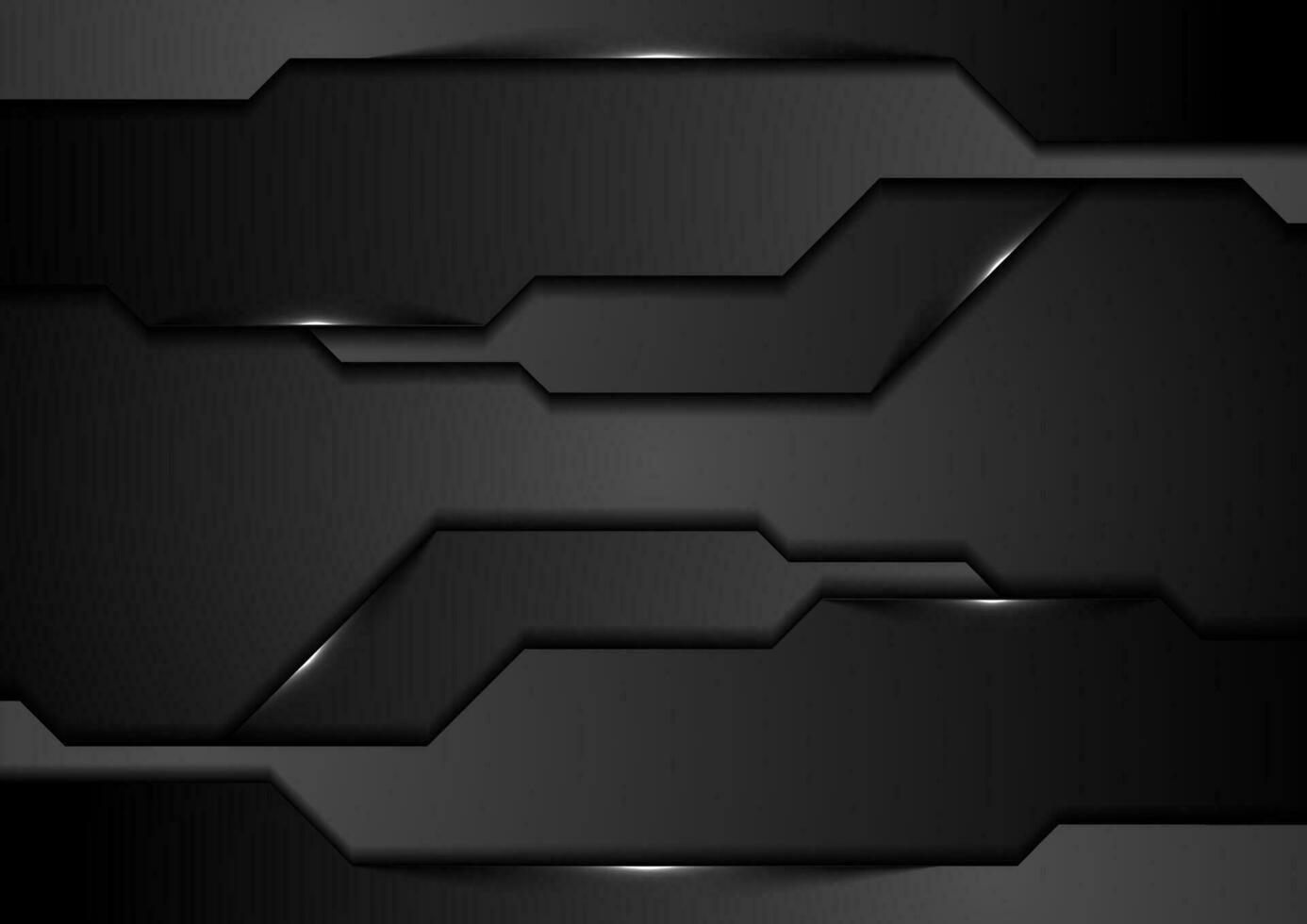 Black technology background with white neon light vector