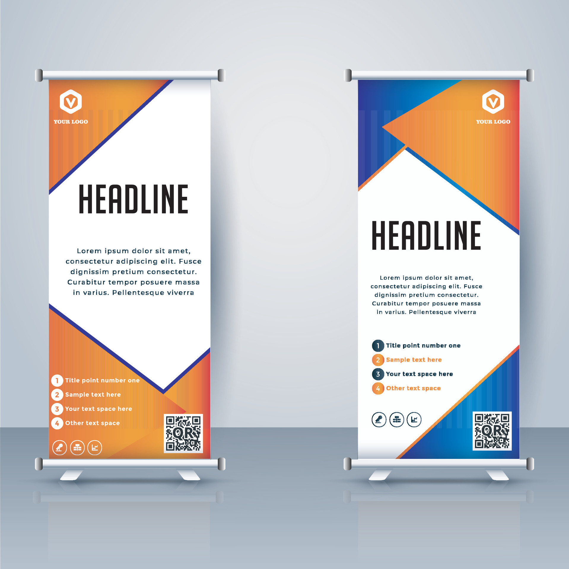 Business Roll Up Banner.Banner Template, Abstract Background vector