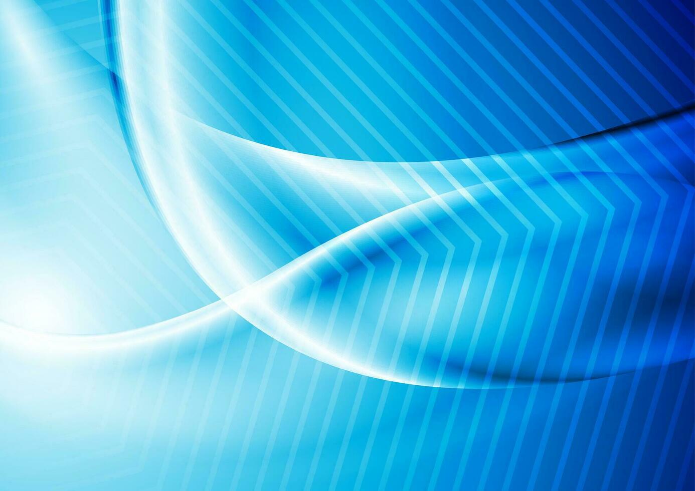 Abstract bright blue geometric wavy background vector