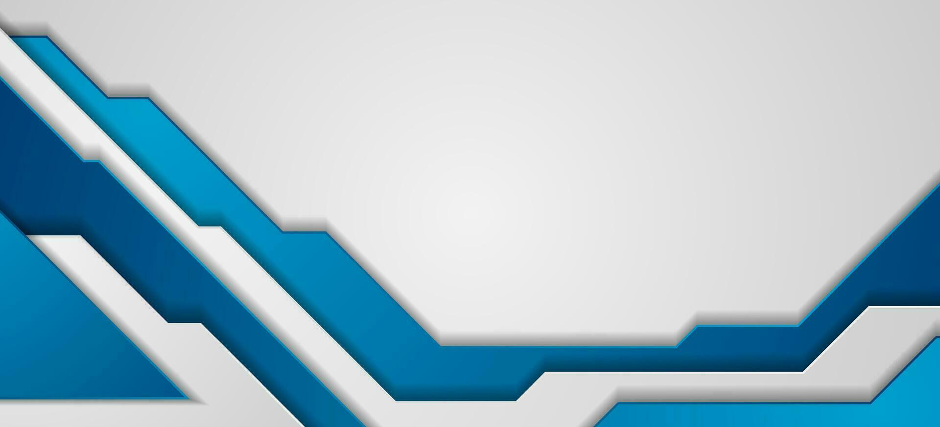 Blue grey tech geometric abstract background vector