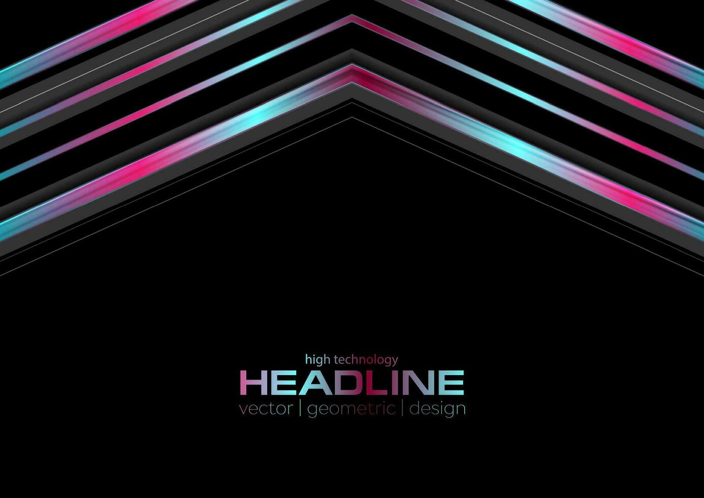 Abstract technology holographic metal arrows background vector