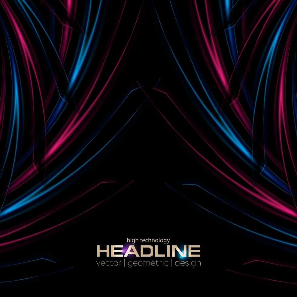 Blue and purple curved shapes abstract background vector