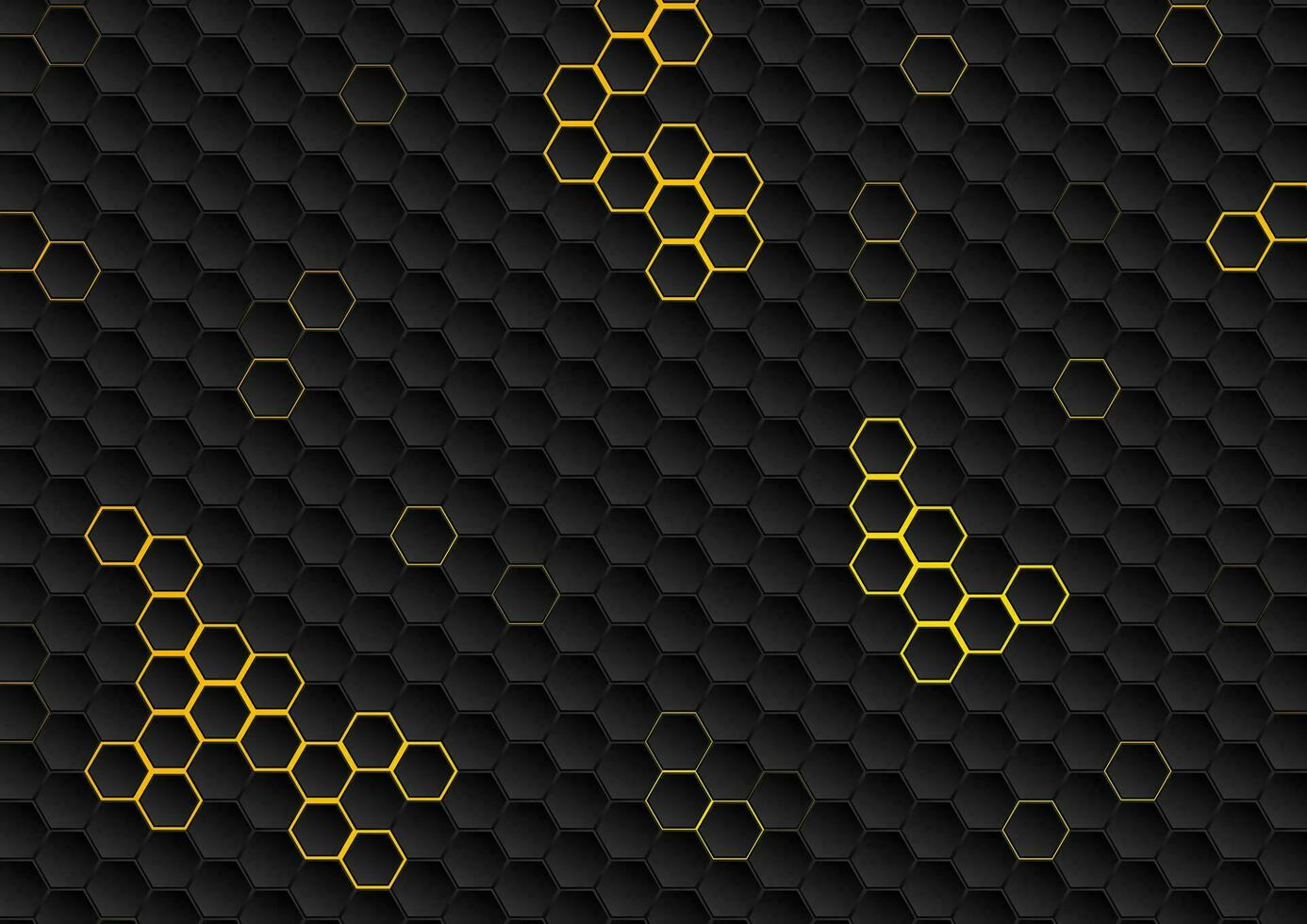 Abstract black hexagons tech geometric background vector