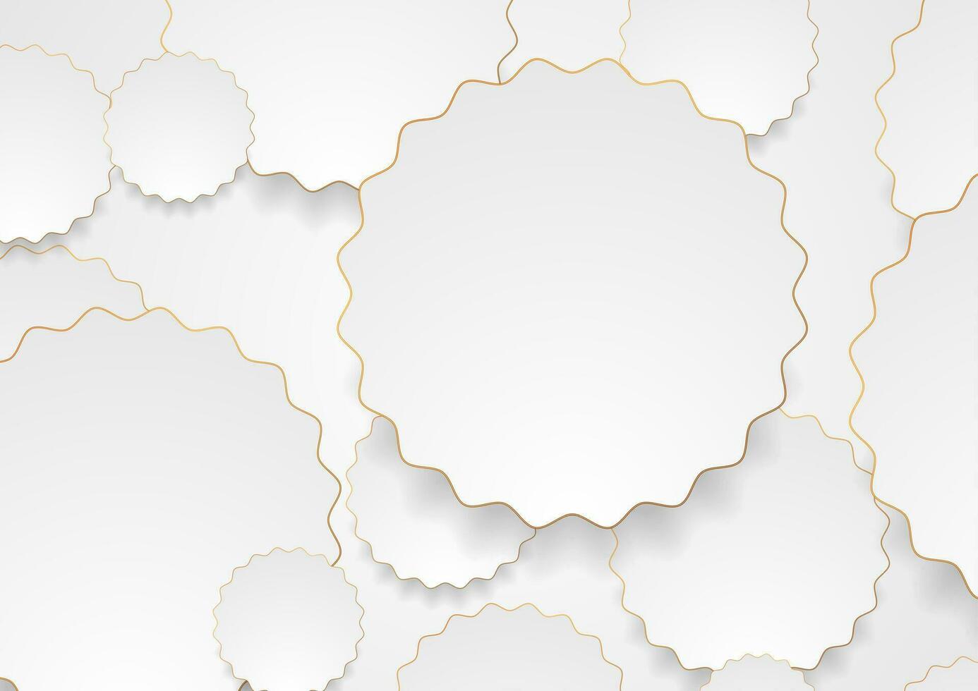 Grey bronze wavy circles abstract corporate background vector