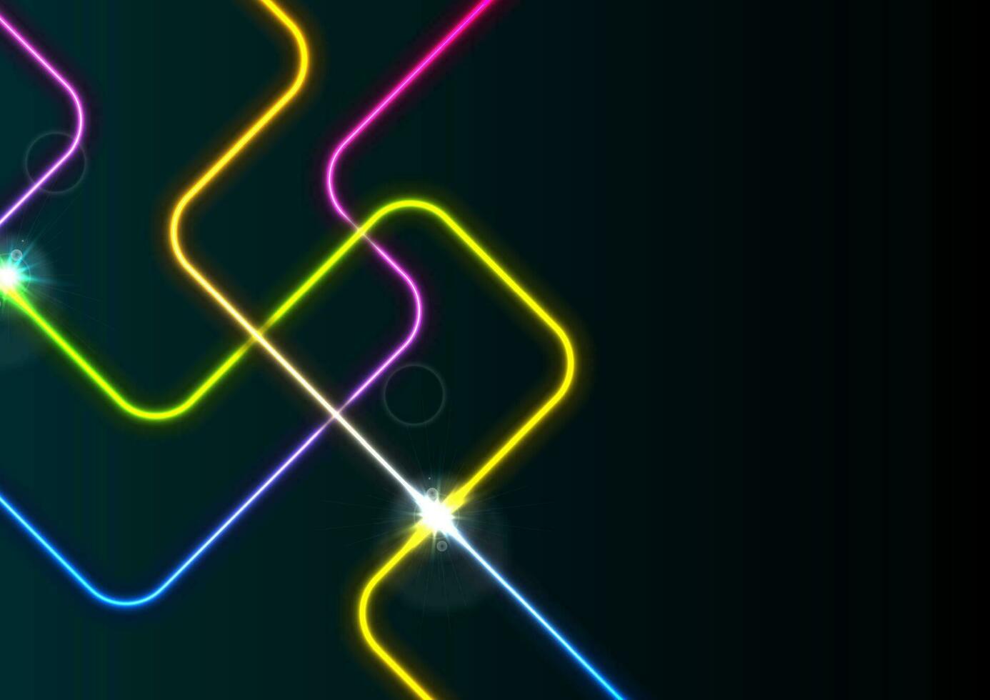 Colorful neon abstract lines geometric background vector