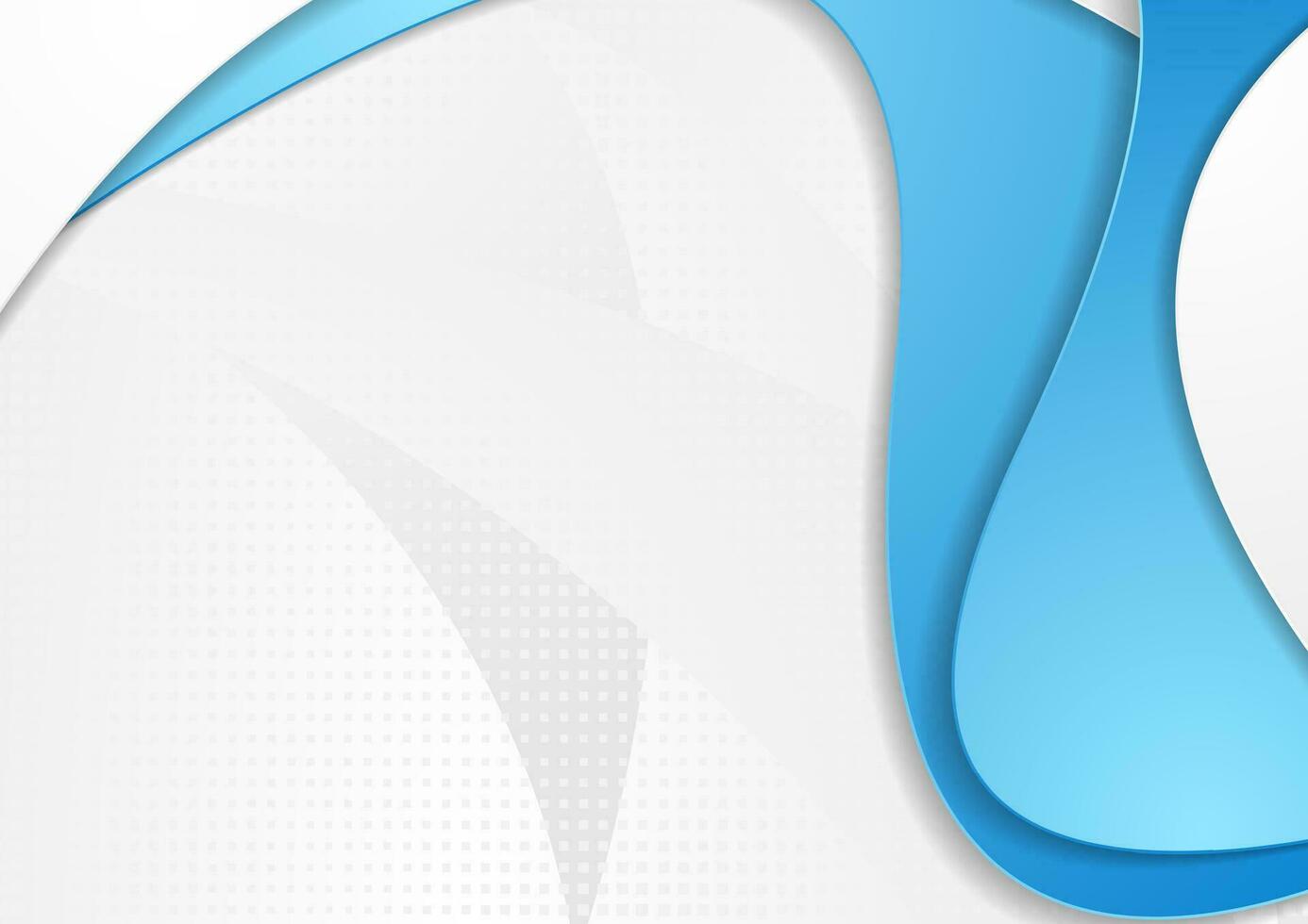 Blue and grey waves abstract corporate background vector