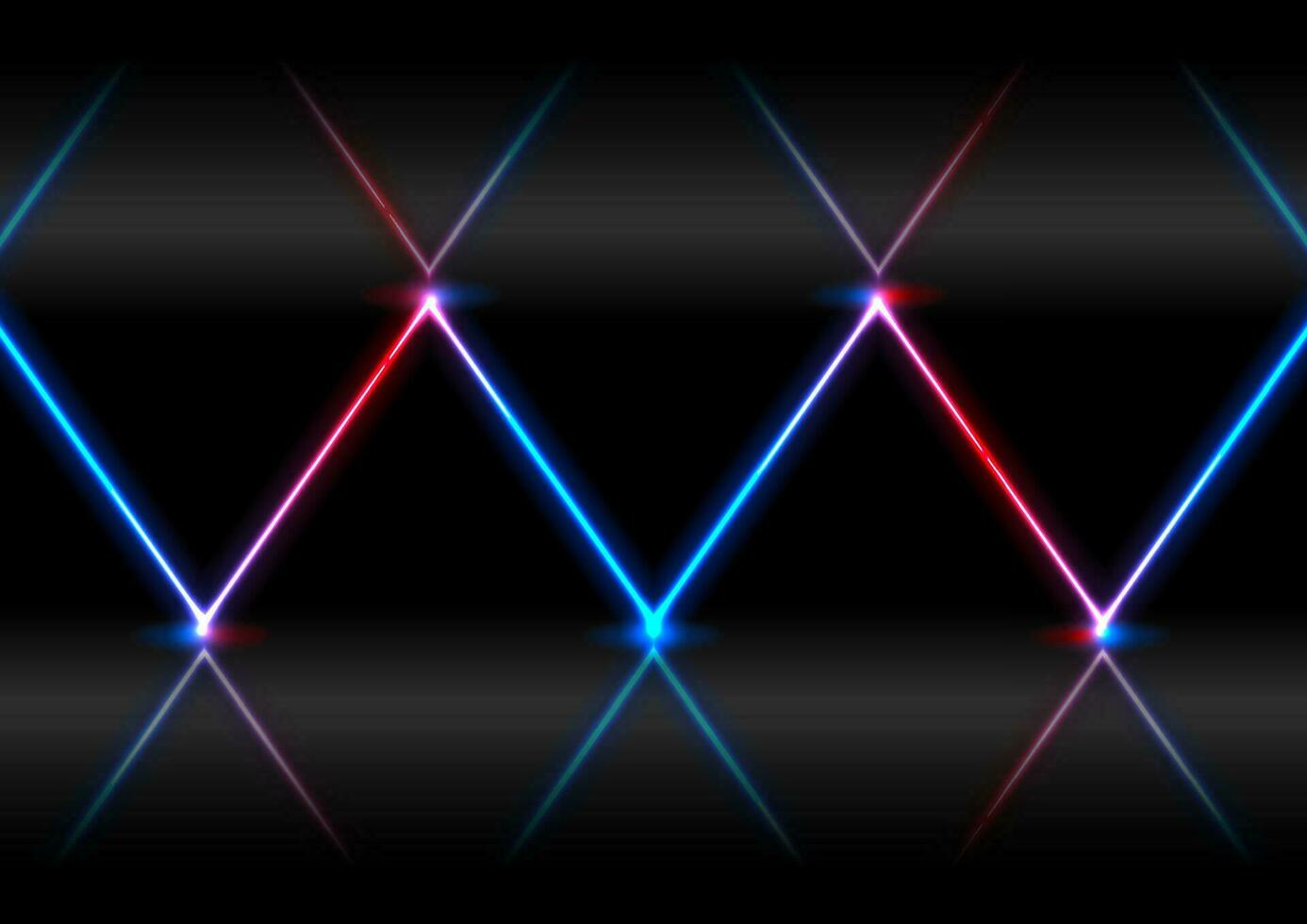 Blue red neon laser rays abstract background vector