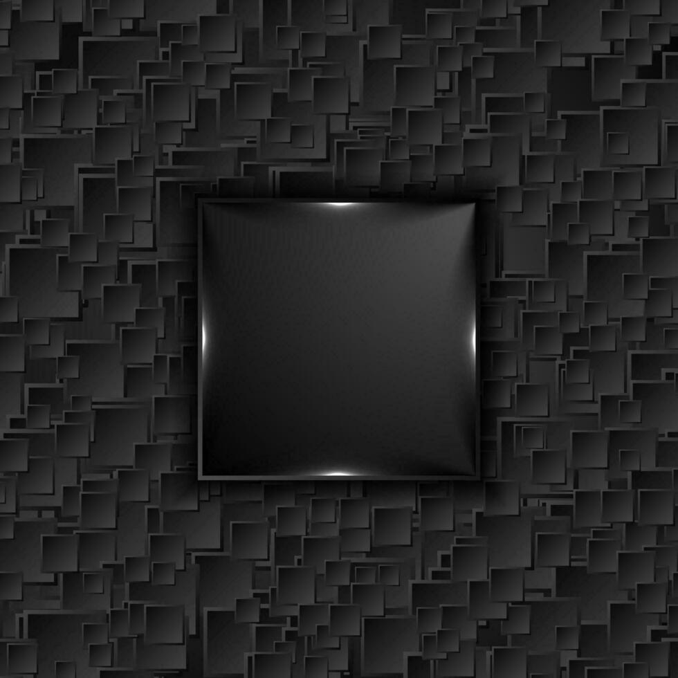 negro tecnología cuadrado con brillante luces resumen antecedentes vector