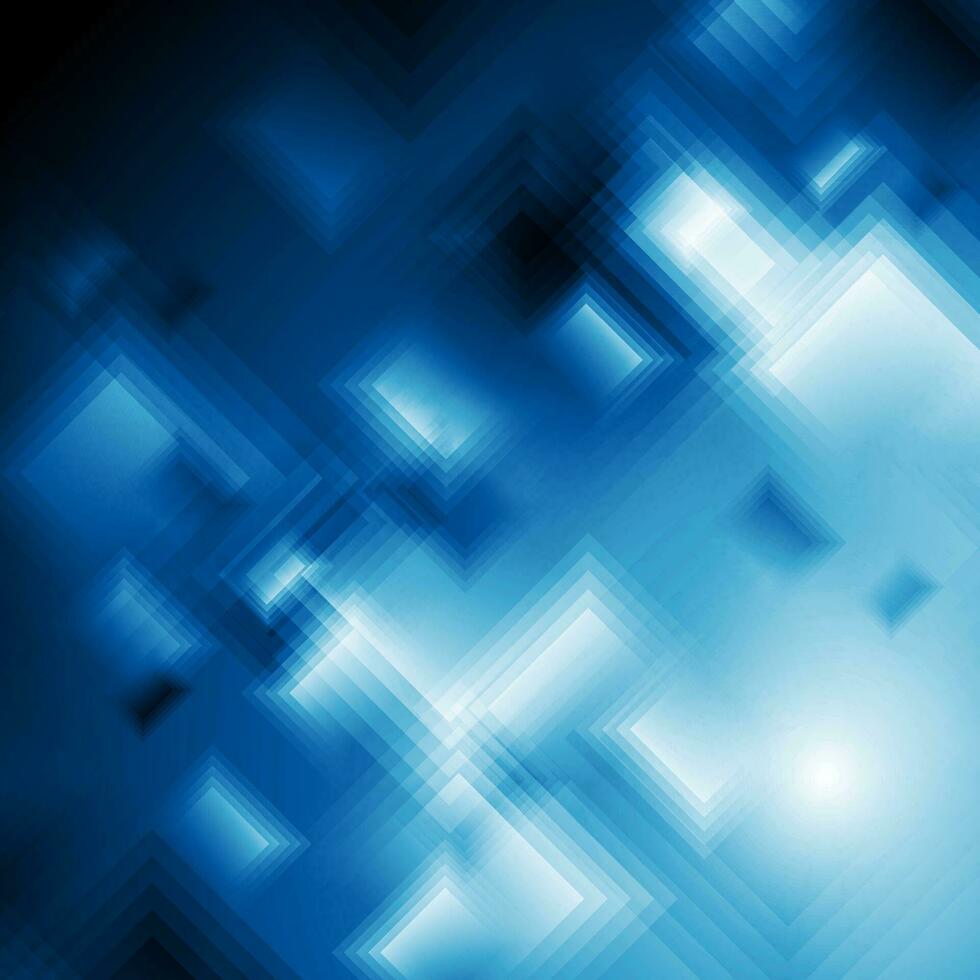 Dark blue technology squares abstract background vector