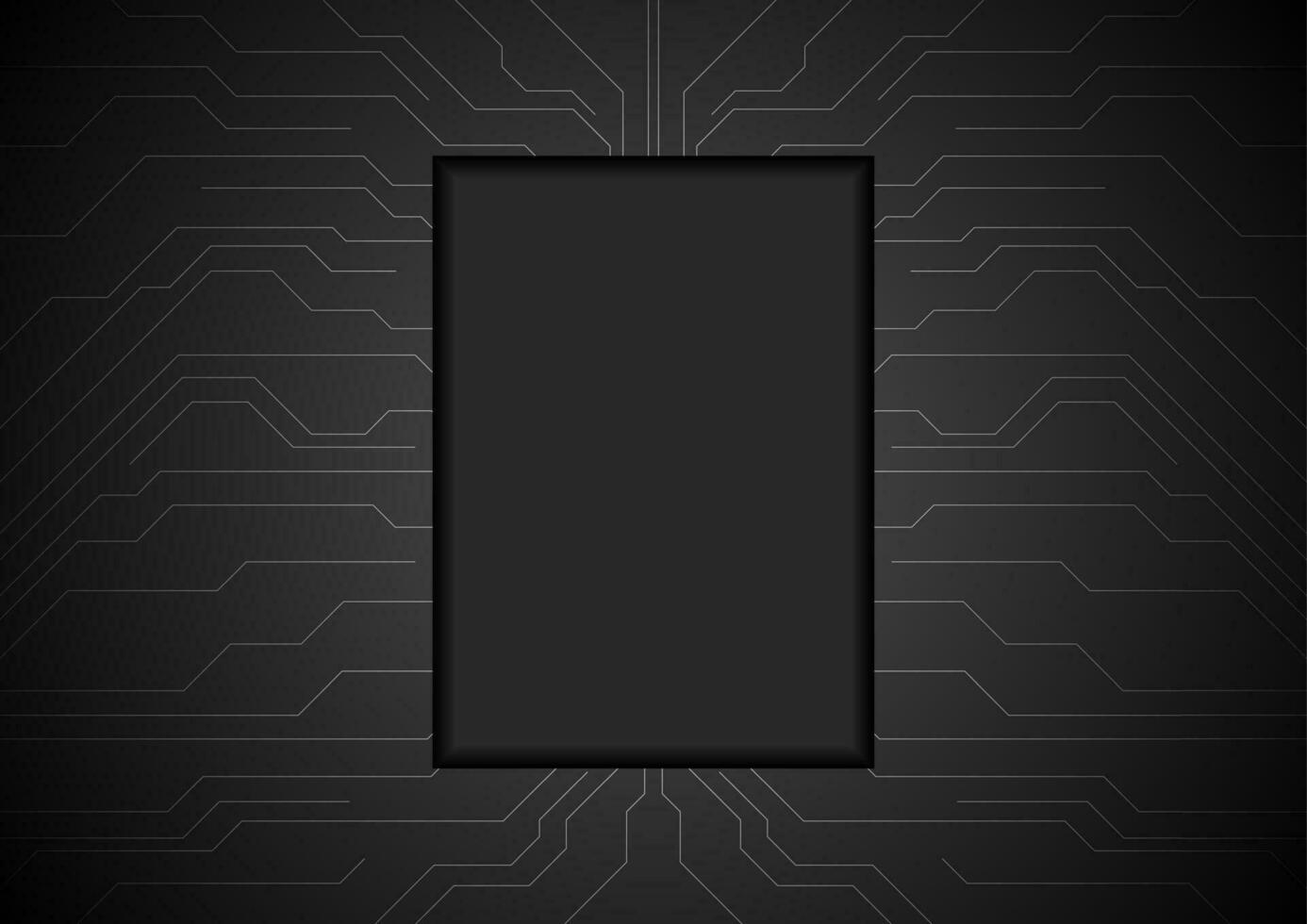 Black circuit board technology abstract background vector