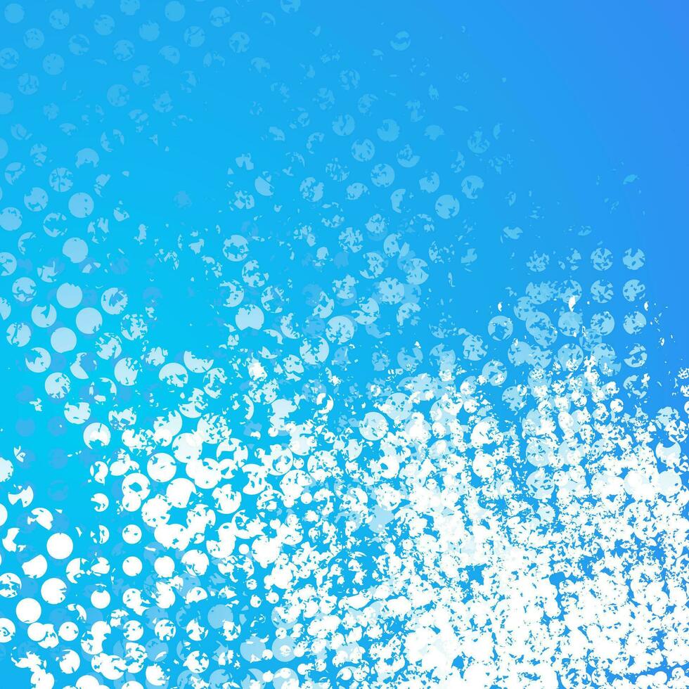 Blue white grunge halftone blot abstract background vector