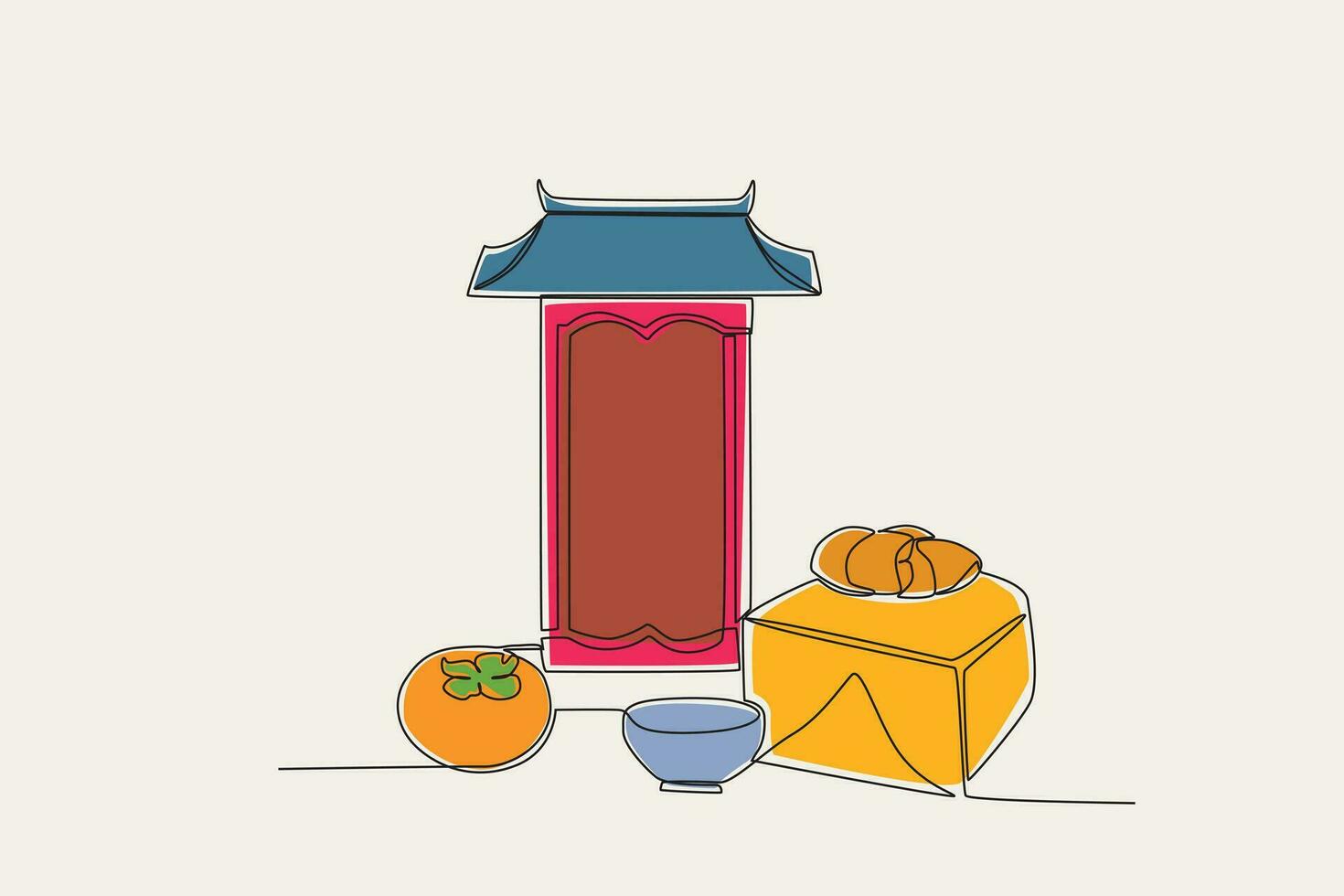 Color illustration of Chuseok Day celebration vector