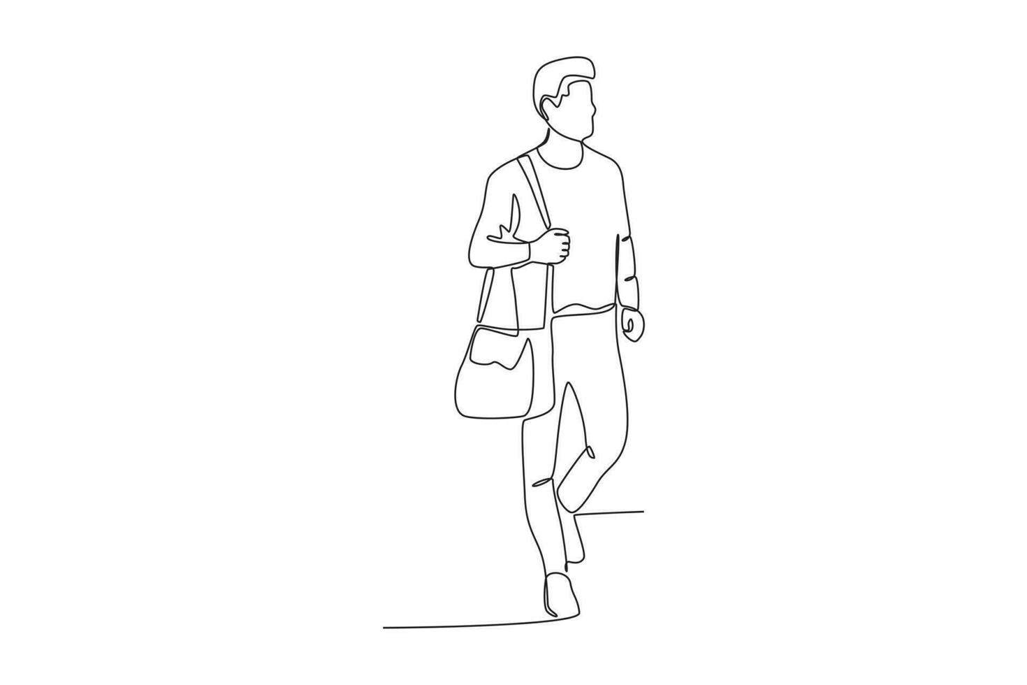 A holiday man carrying a clothing bag vector