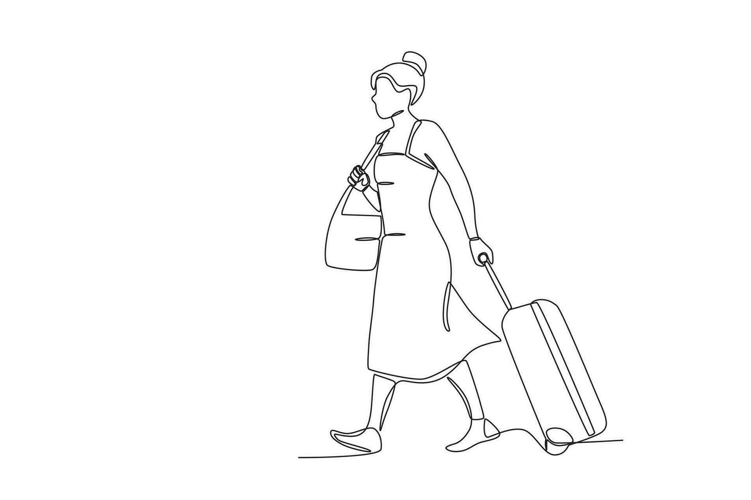 A woman traveling abroad vector