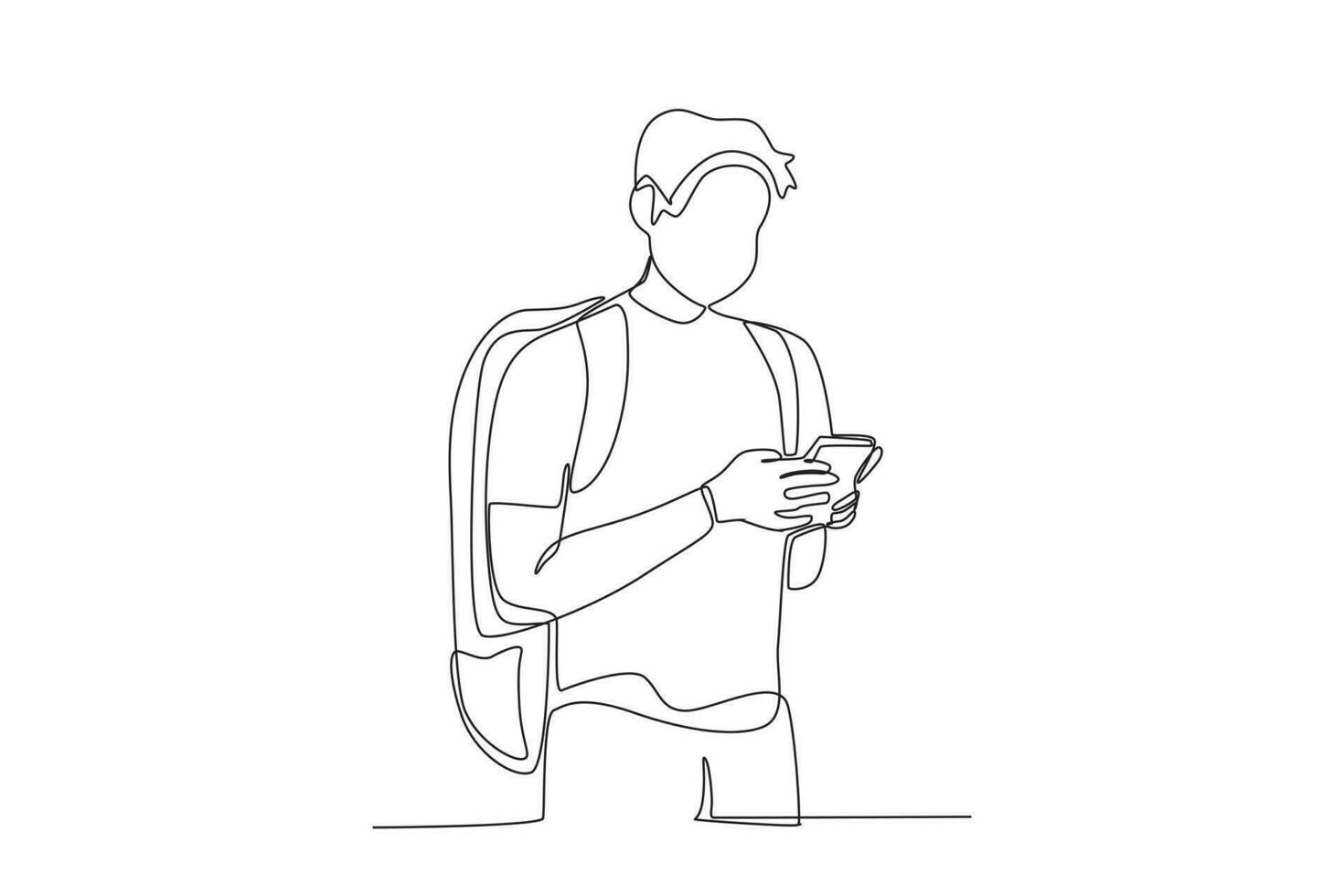 A tourist carrying a bag vector