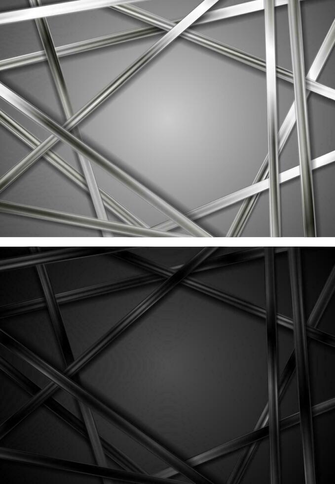 Black and grey silver metallic backgrounds vector