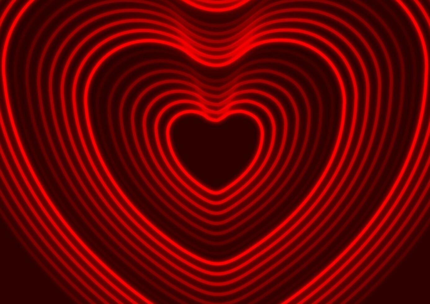Neon glowing laser heart shape abstract background vector