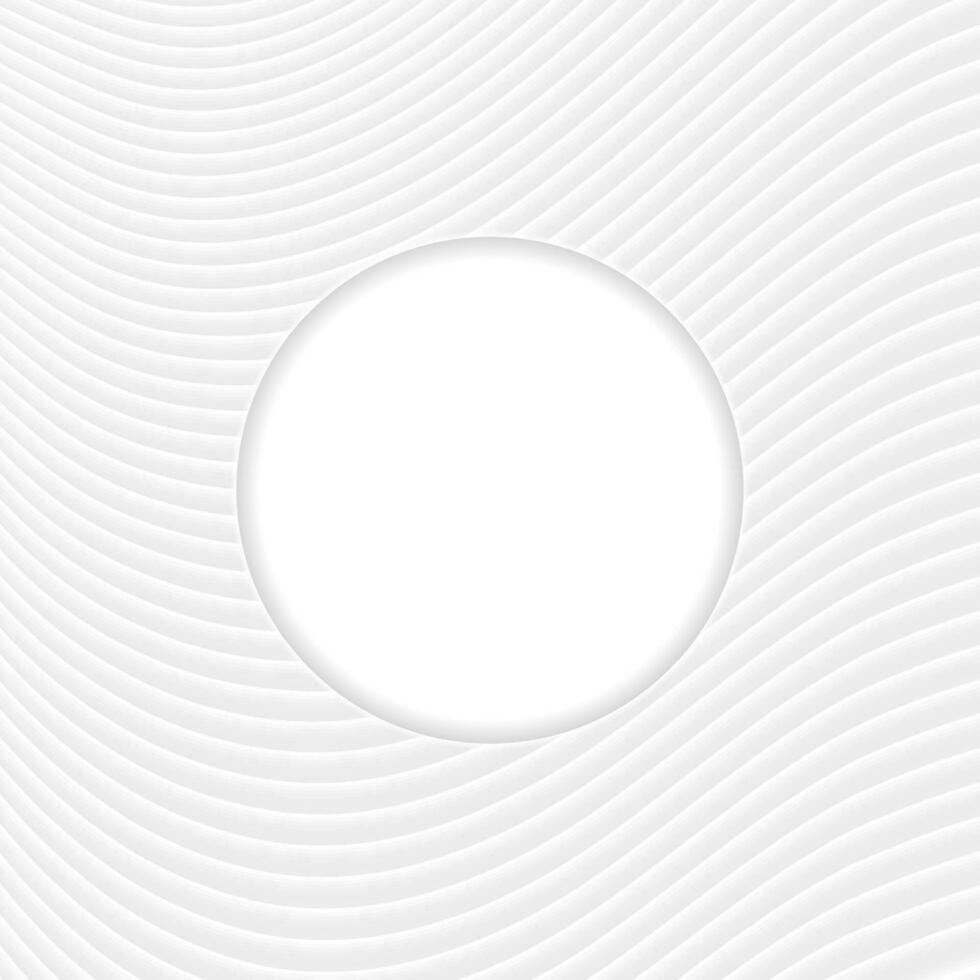 Grey smooth waves and circle abstract background vector