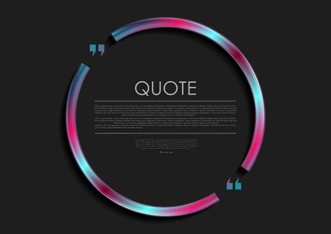 Holographic quote speech bubble circle frame design vector