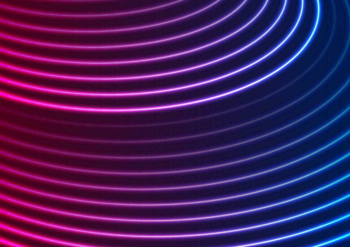 Bright blue purple neon wavy lines abstract background vector