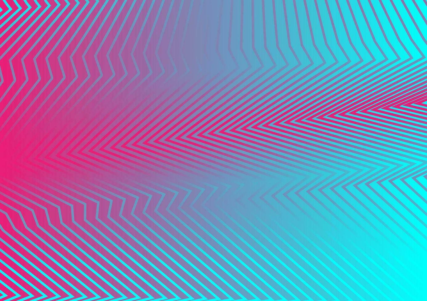 Pink and blue abstract curved refracted lines background vector