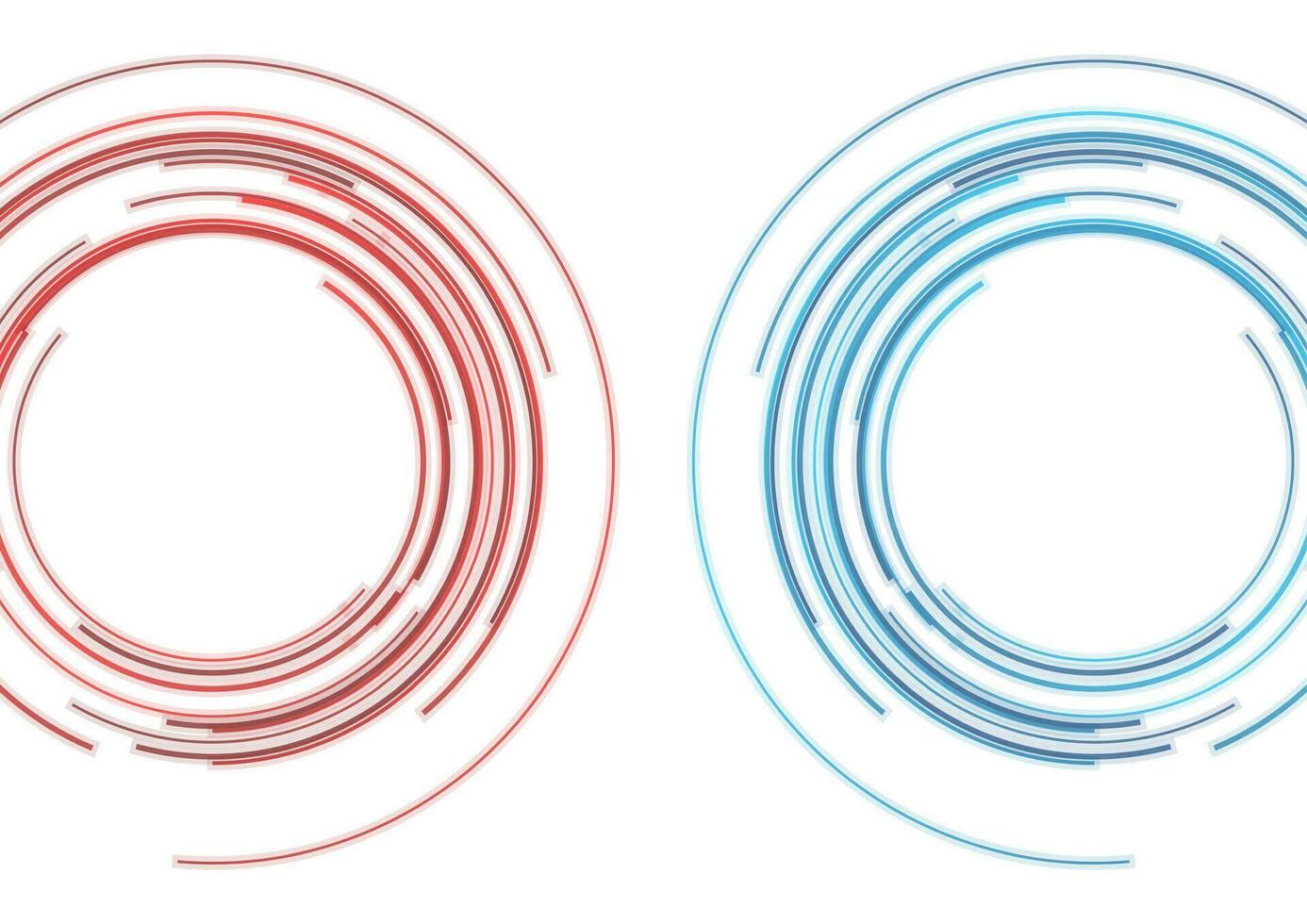 azul y rojo hud círculos futurista resumen antecedentes vector