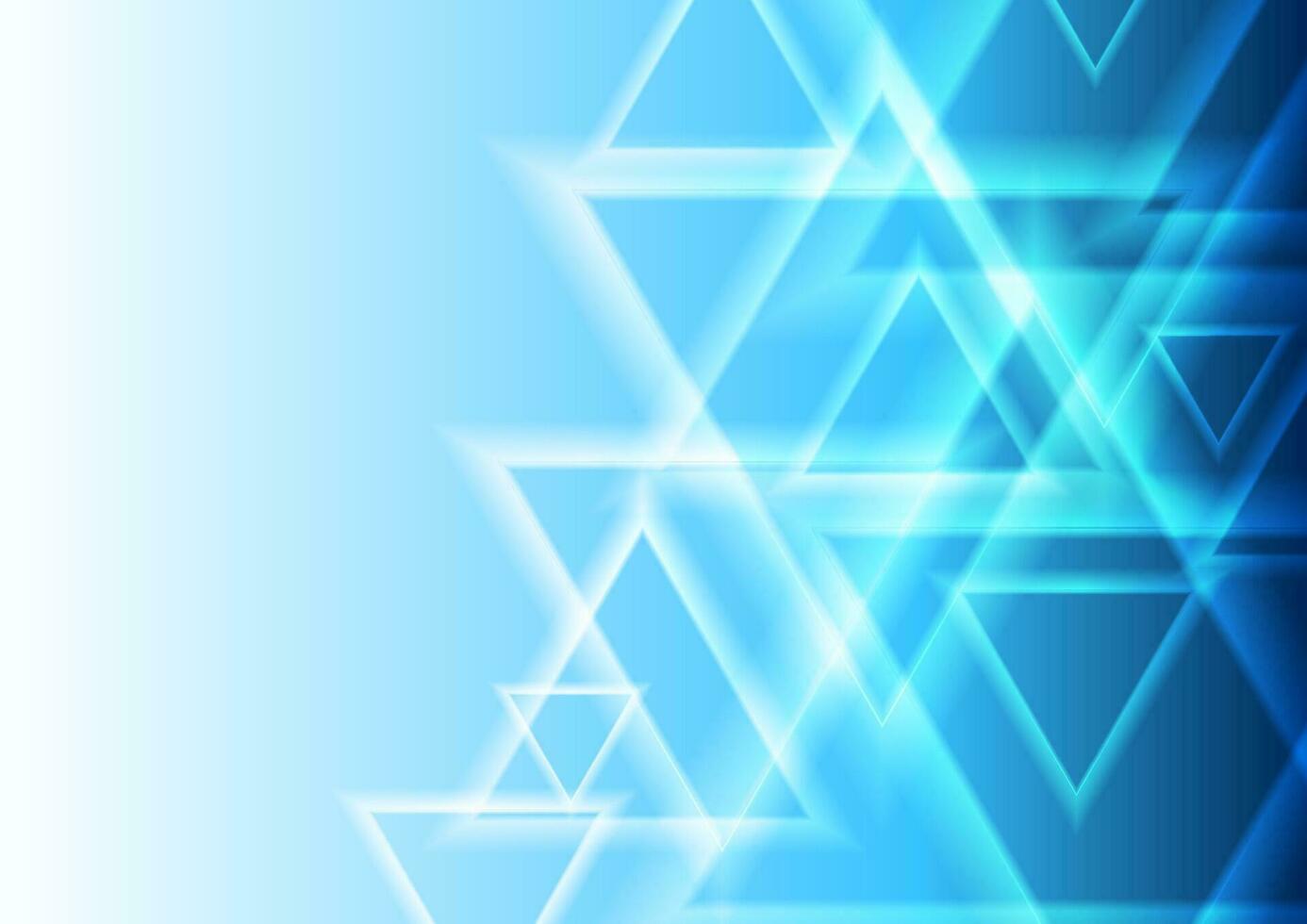 Bright blue abstract triangles geometric tech background vector