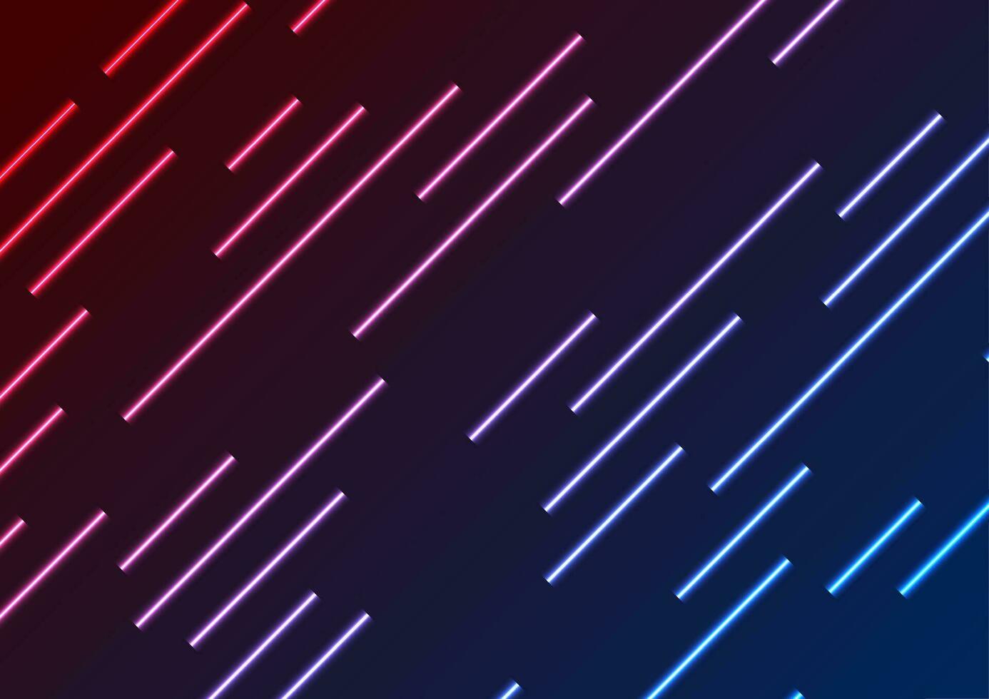 Red blue neon laser rays abstract background vector