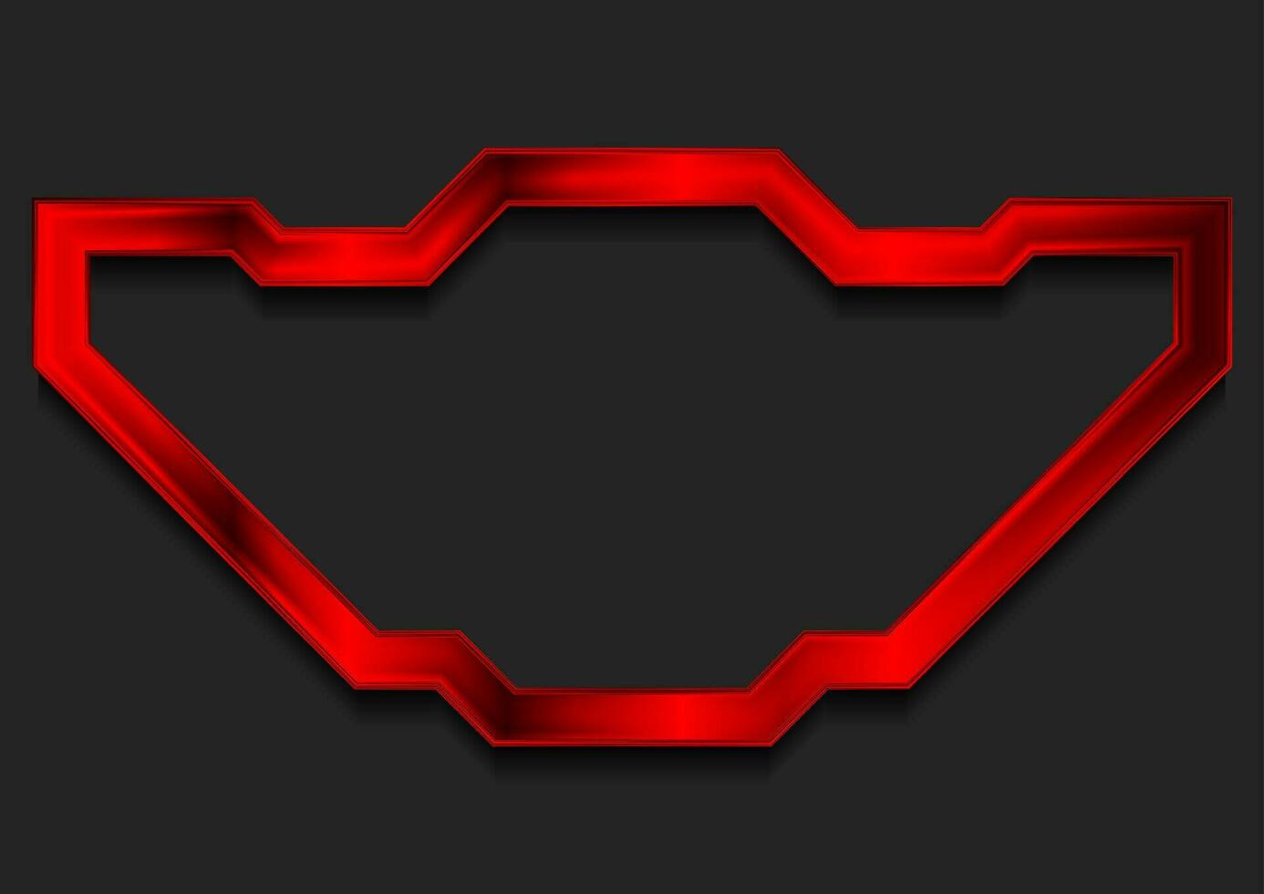 Red glossy technology frame abstract background vector