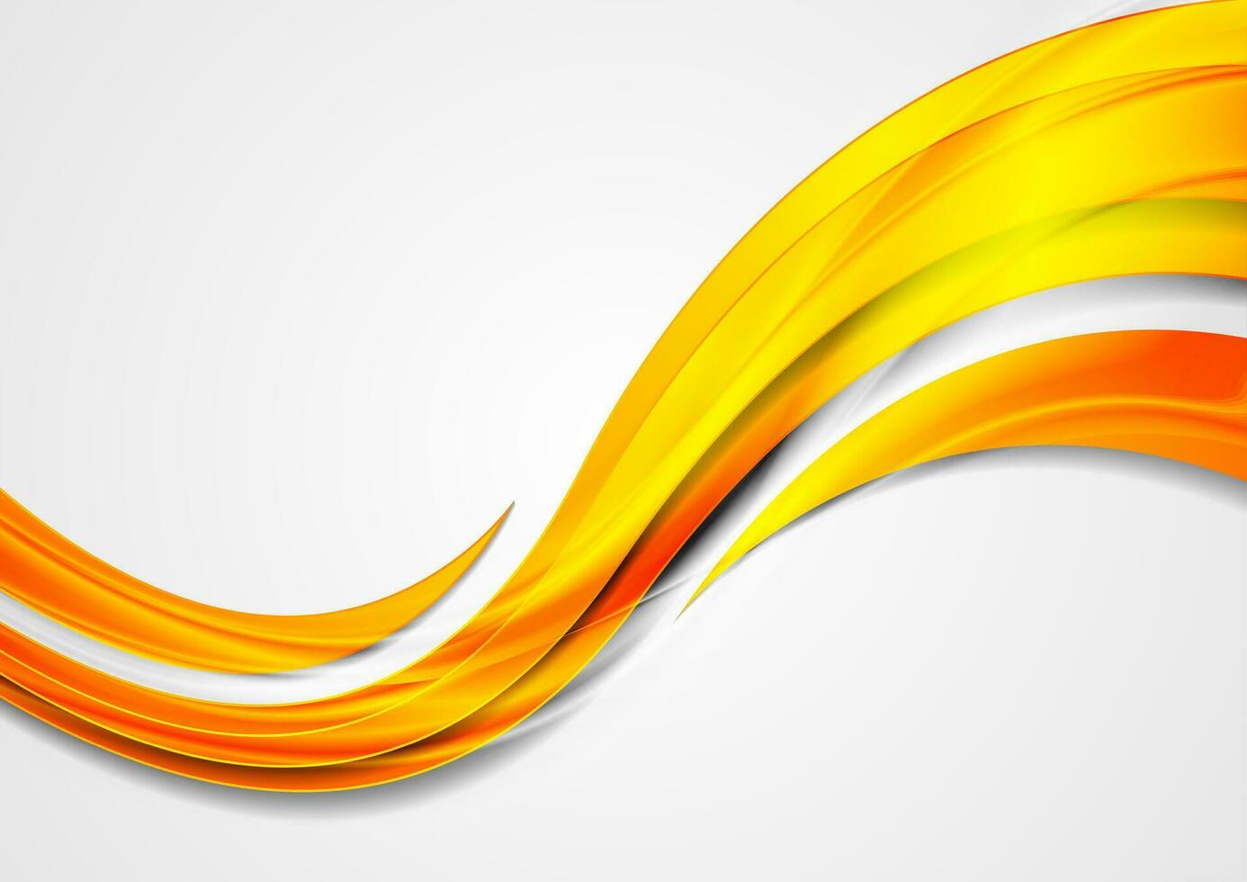 Orange shiny glossy waves abstract background vector