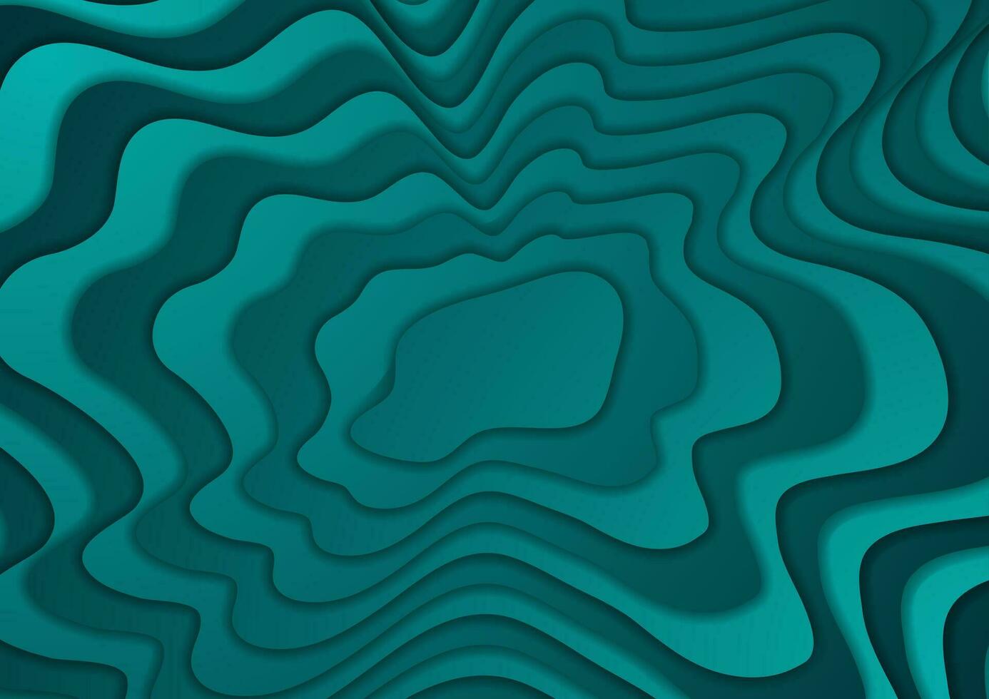 Bright turquoise abstract corporate wavy vector background